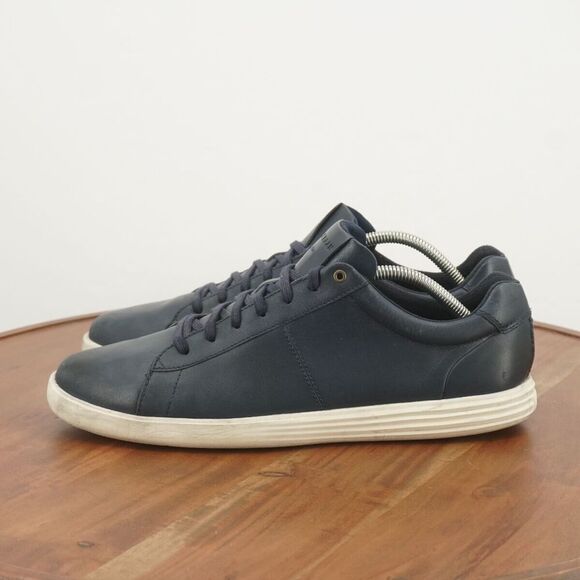 Cole Haan Mens Reagan Grand Sneakers Shoes Blue Leather Lace Up Size 11M - Picture 4 of 11